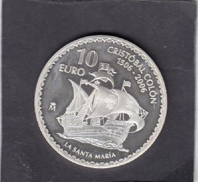 Beschrijving: 10 Euro COLUMBUS SANTA MARIA SHIP